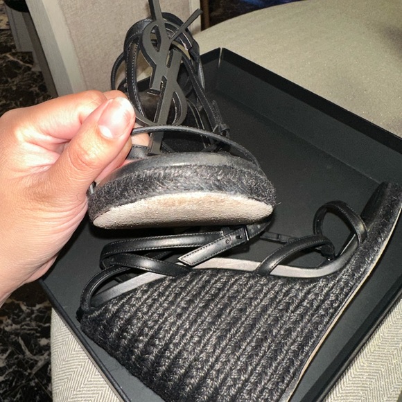 Saint Laurent Cassandra Wedge Espadrilles in Leather - Picture 9 of 15